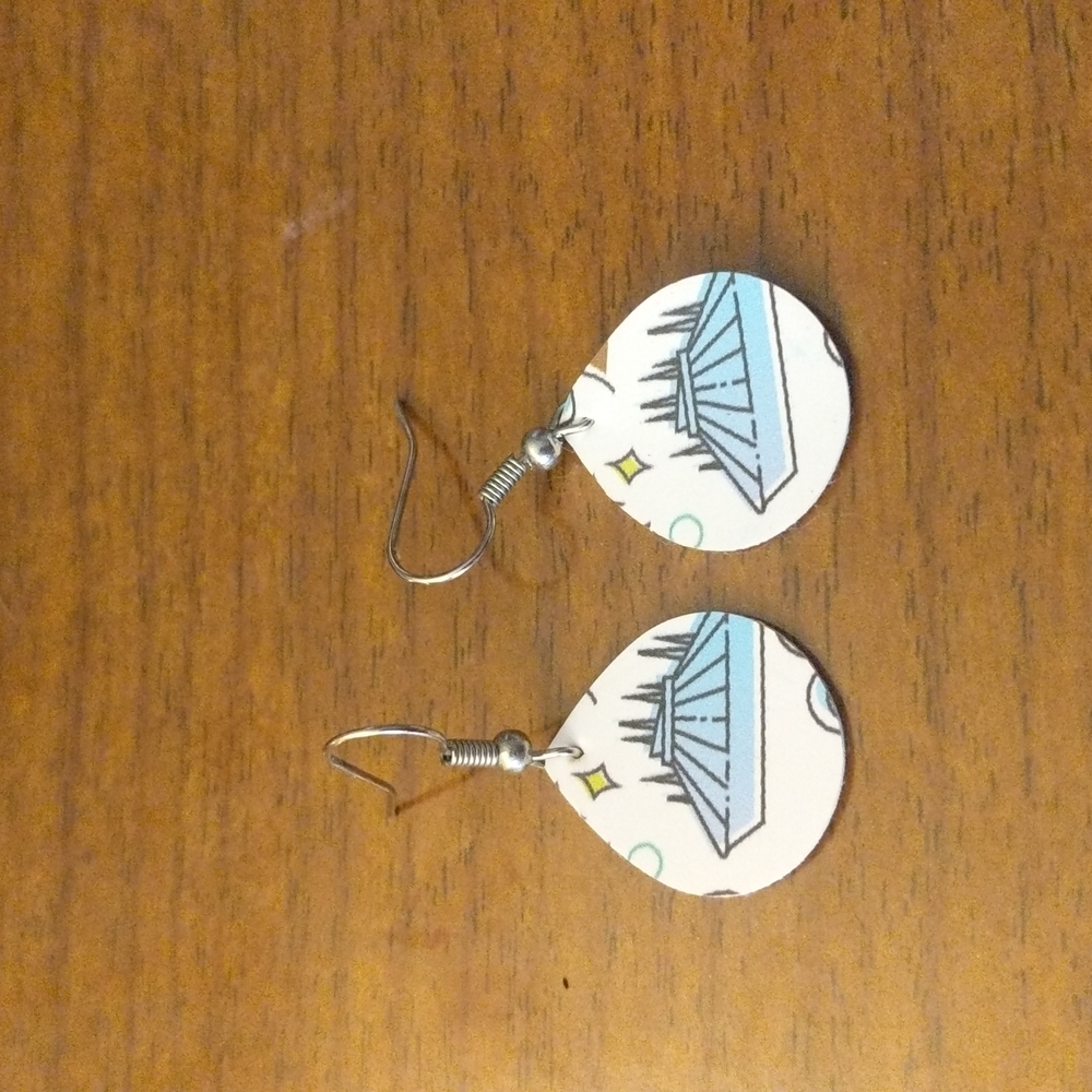 Dainty Adorable Space Mountain Vegan Leather Etsy Earrings Light Comfortable